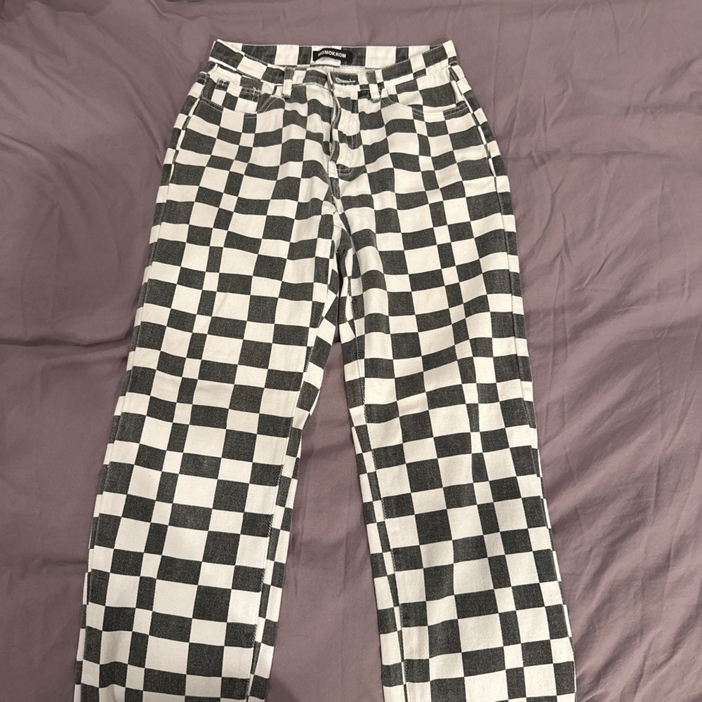 DollsKill checkered Black and White Pants
